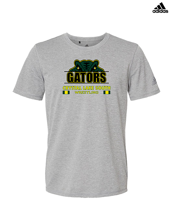 Crystal Lake South HS Wrestling Stacked - Mens Adidas Performance Shirt