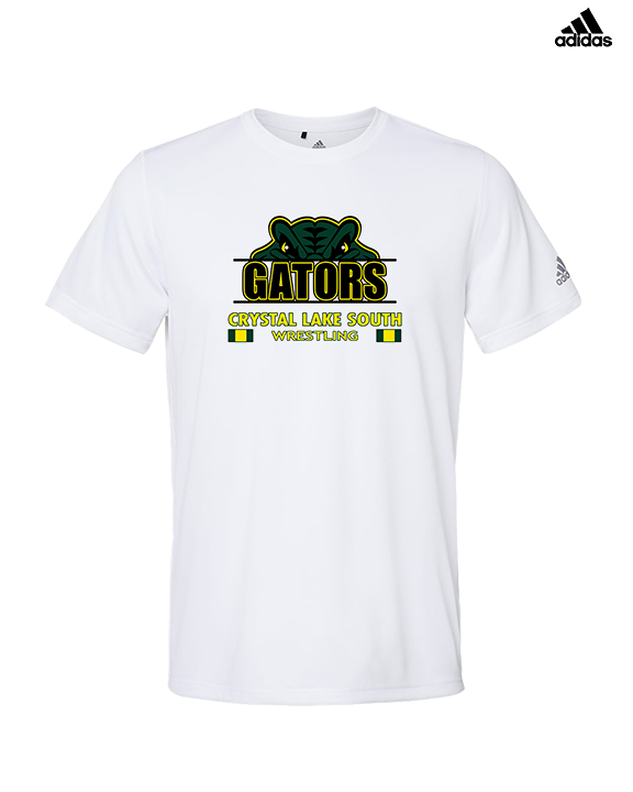 Crystal Lake South HS Wrestling Stacked - Mens Adidas Performance Shirt