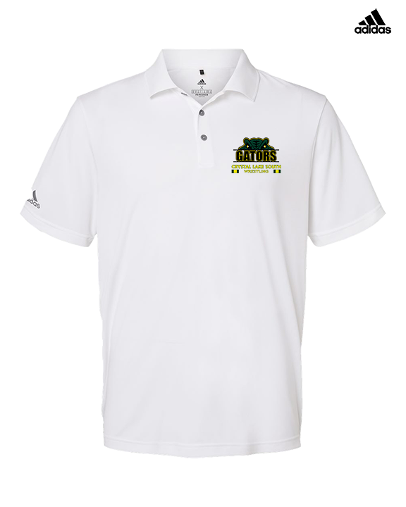 Crystal Lake South HS Wrestling Stacked - Mens Adidas Polo