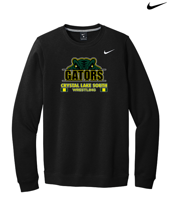 Crystal Lake South HS Wrestling Stacked - Mens Nike Crewneck