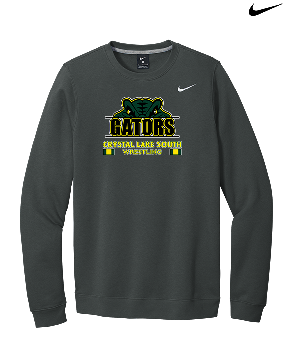 Crystal Lake South HS Wrestling Stacked - Mens Nike Crewneck