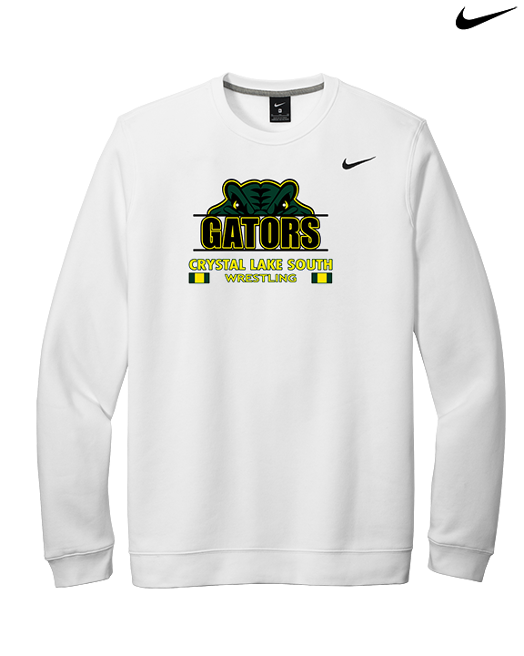 Crystal Lake South HS Wrestling Stacked - Mens Nike Crewneck