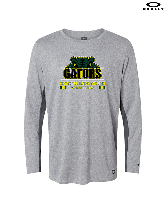 Crystal Lake South HS Wrestling Stacked - Mens Oakley Longsleeve