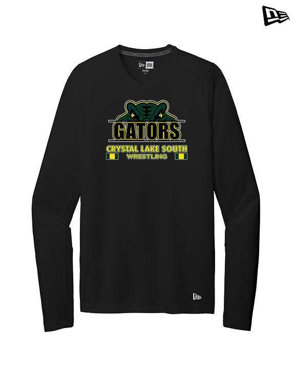 Crystal Lake South HS Wrestling Stacked - New Era Performance Long Sleeve
