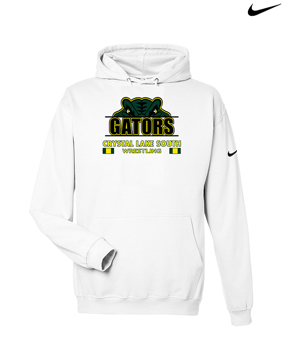 Crystal Lake South HS Wrestling Stacked - Nike Club Fleece Hoodie