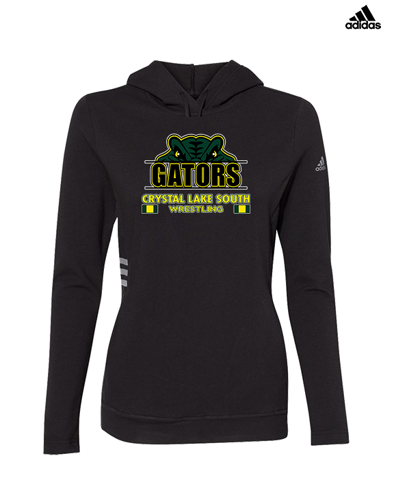Crystal Lake South HS Wrestling Stacked - Womens Adidas Hoodie