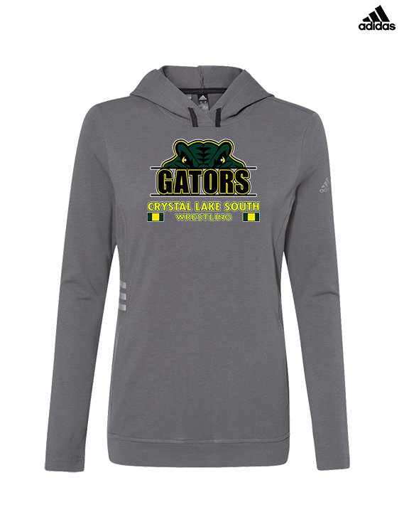Crystal Lake South HS Wrestling Stacked - Womens Adidas Hoodie