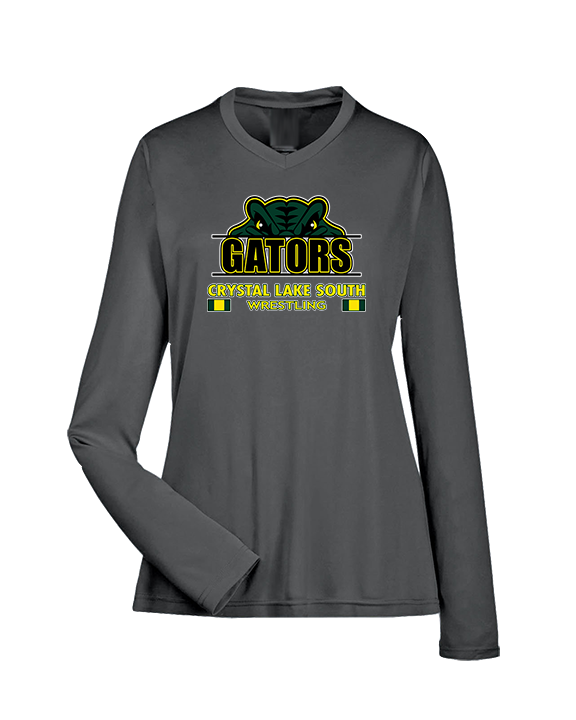 Crystal Lake South HS Wrestling Stacked - Womens Performance Longsleeve