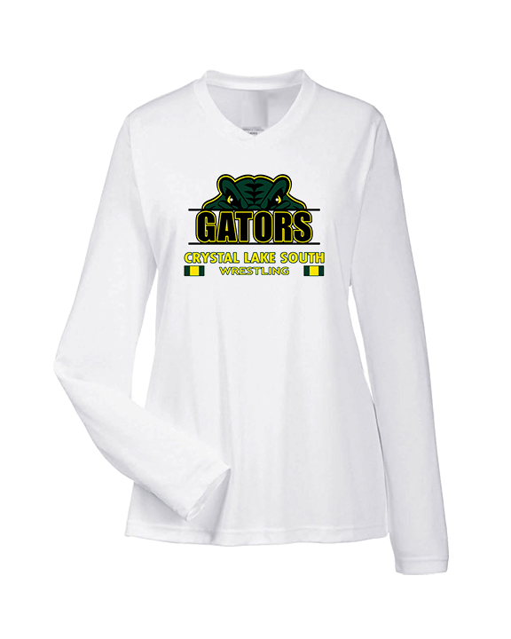Crystal Lake South HS Wrestling Stacked - Womens Performance Longsleeve