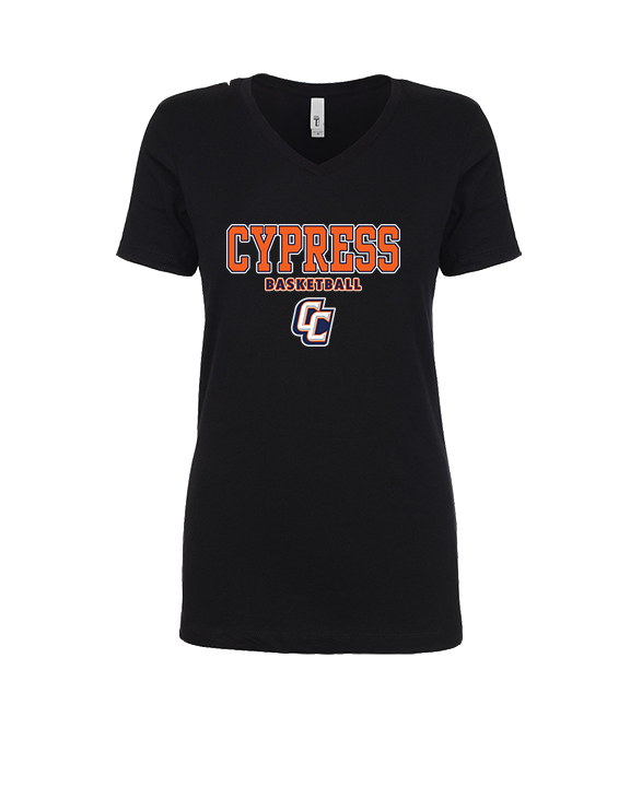 Cypress HS Boys Basketball Block - Womens V-Neck