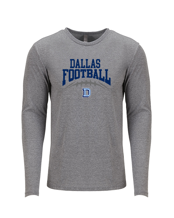 Dallas Mountaineers HS Football School Football - Tri-Blend Long Sleeve