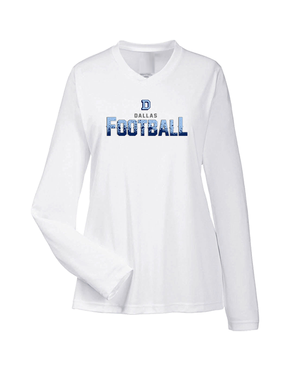 Dallas Mountaineers HS Football Splatter - Womens Performance Longsleeve