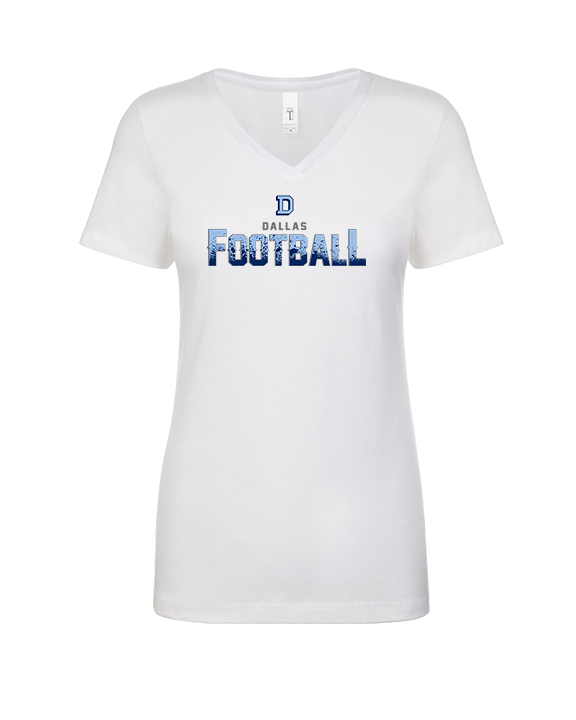 Dallas Mountaineers HS Football Splatter - Womens Vneck
