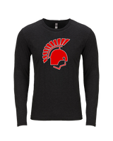 Deerfield HS Track & Field Logo Helmet - Tri-Blend Long Sleeve