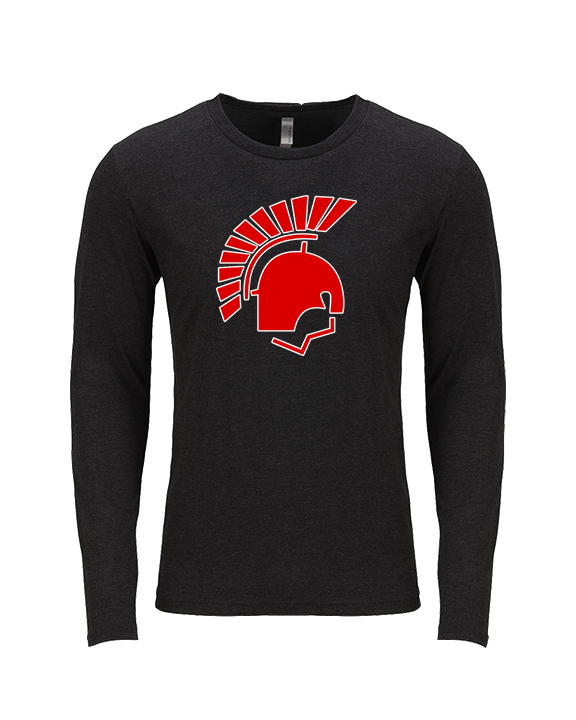 Deerfield HS Track & Field Logo Helmet - Tri-Blend Long Sleeve