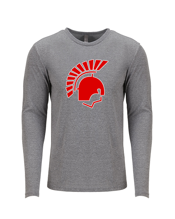 Deerfield HS Track & Field Logo Helmet - Tri-Blend Long Sleeve