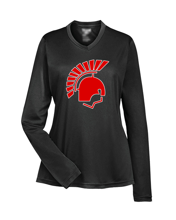 Deerfield HS Track & Field Logo Helmet - Womens Performance Longsleeve