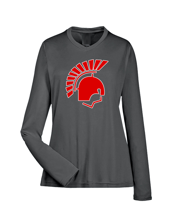 Deerfield HS Track & Field Logo Helmet - Womens Performance Longsleeve