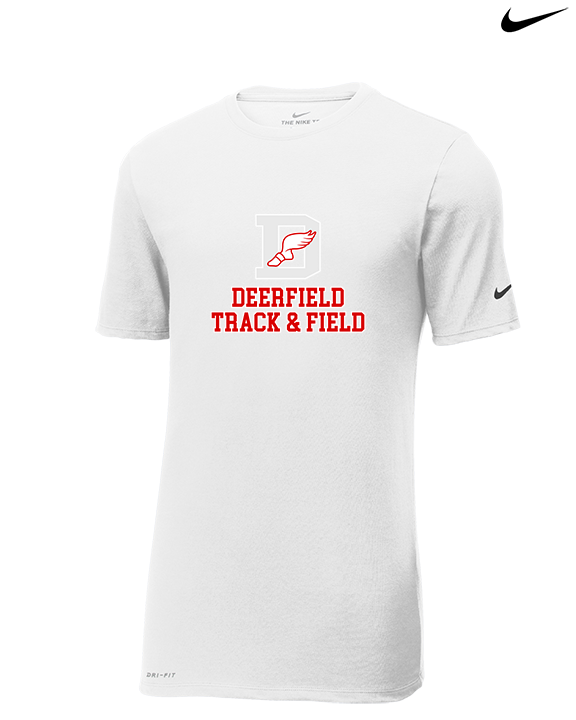 Deerfield HS Track and Field Logo Gray - Mens Nike Cotton Poly Tee