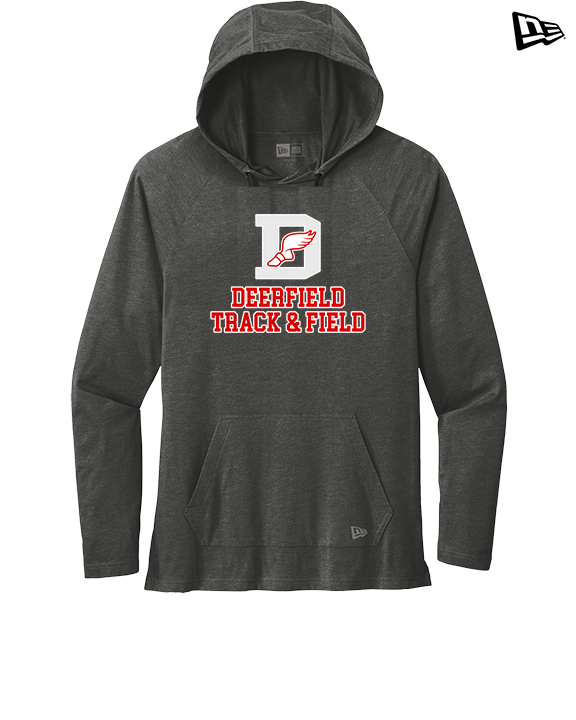 Deerfield HS Track and Field Logo Gray - New Era Tri-Blend Hoodie