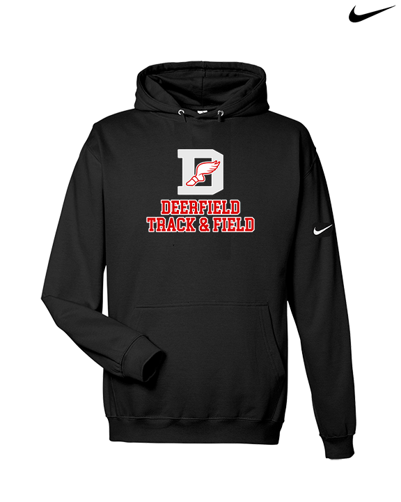 Deerfield HS Track and Field Logo Gray - Nike Club Fleece Hoodie