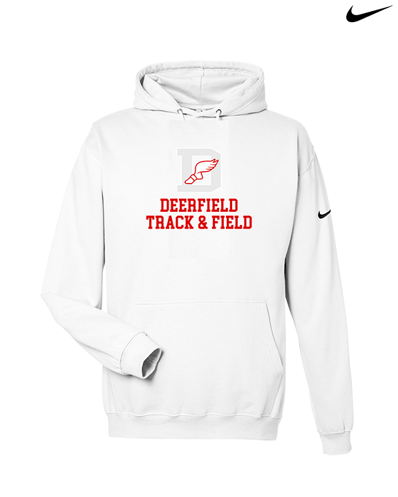 Deerfield HS Track and Field Logo Gray - Nike Club Fleece Hoodie
