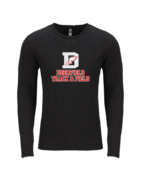 Deerfield HS Track and Field Logo Gray - Tri-Blend Long Sleeve