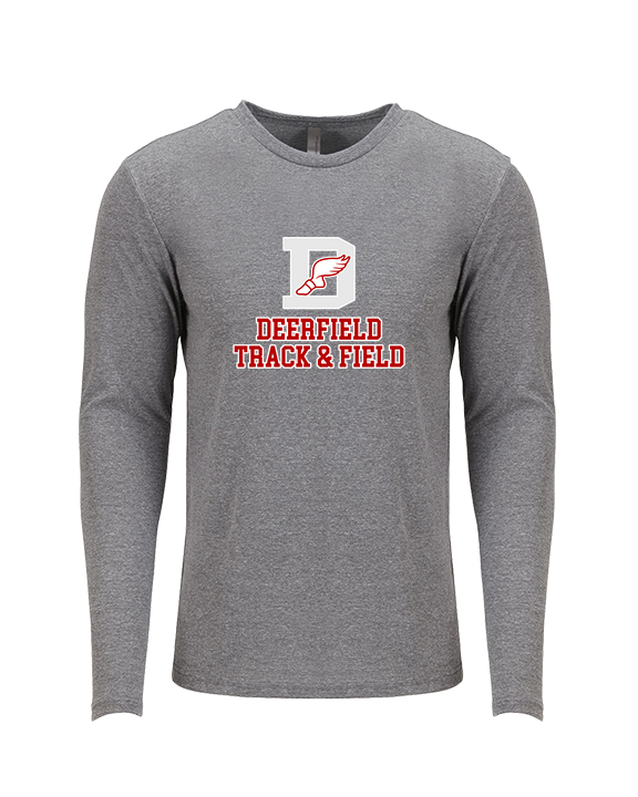 Deerfield HS Track and Field Logo Gray - Tri-Blend Long Sleeve