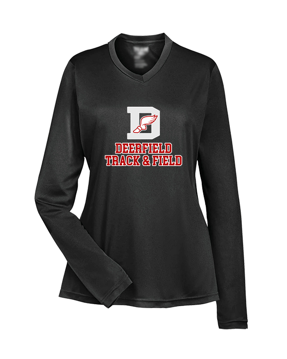 Deerfield HS Track and Field Logo Gray - Womens Performance Longsleeve