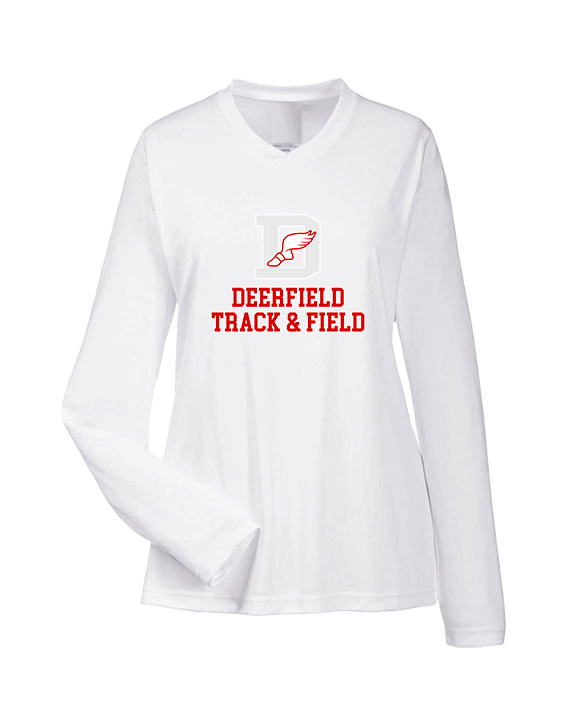 Deerfield HS Track and Field Logo Gray - Womens Performance Longsleeve