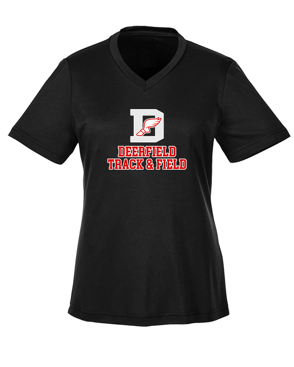 Deerfield HS Track and Field Logo Gray - Womens Performance Shirt