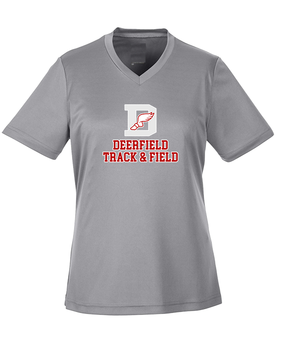 Deerfield HS Track and Field Logo Gray - Womens Performance Shirt