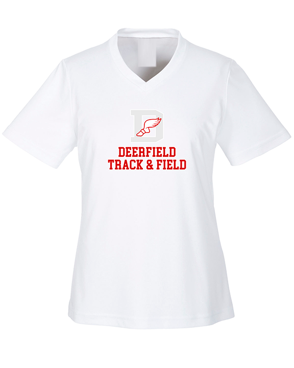 Deerfield HS Track and Field Logo Gray - Womens Performance Shirt