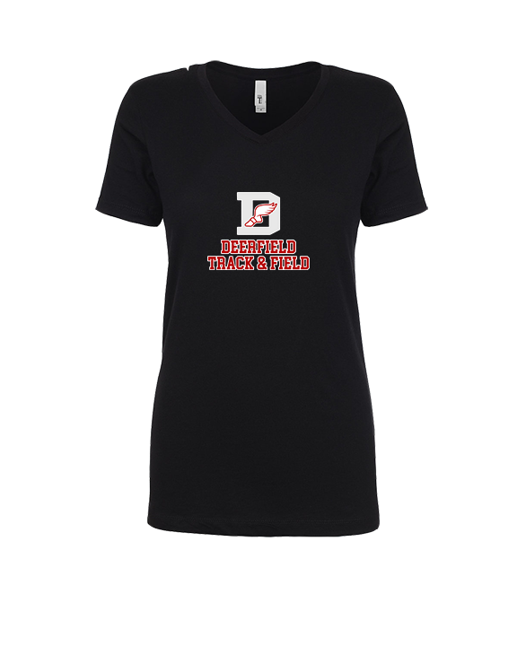 Deerfield HS Track and Field Logo Gray - Womens V-Neck