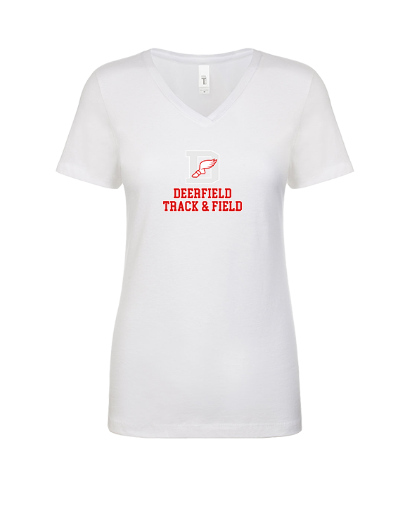 Deerfield HS Track and Field Logo Gray - Womens V-Neck