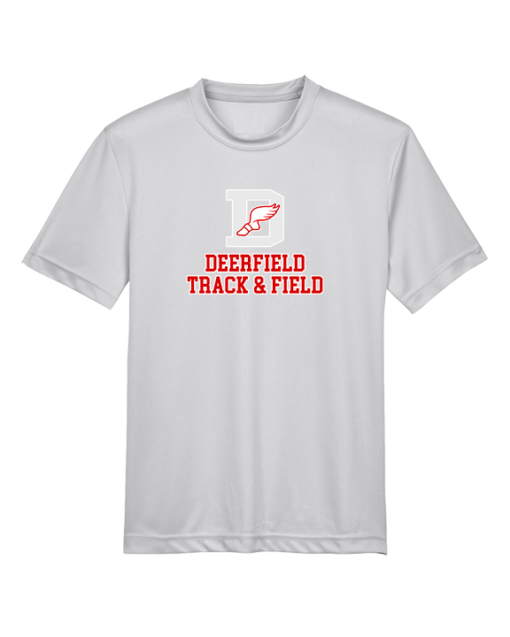 Deerfield HS Track and Field Logo Gray - Youth Performance Shirt