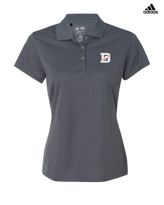 Deerfield HS Track and Field Logo Gray D - Adidas Womens Polo
