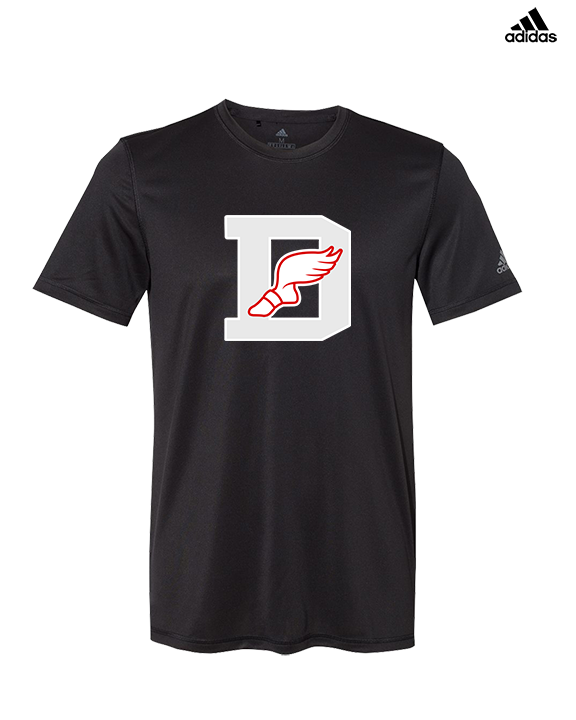 Deerfield HS Track and Field Logo Gray D - Mens Adidas Performance Shirt
