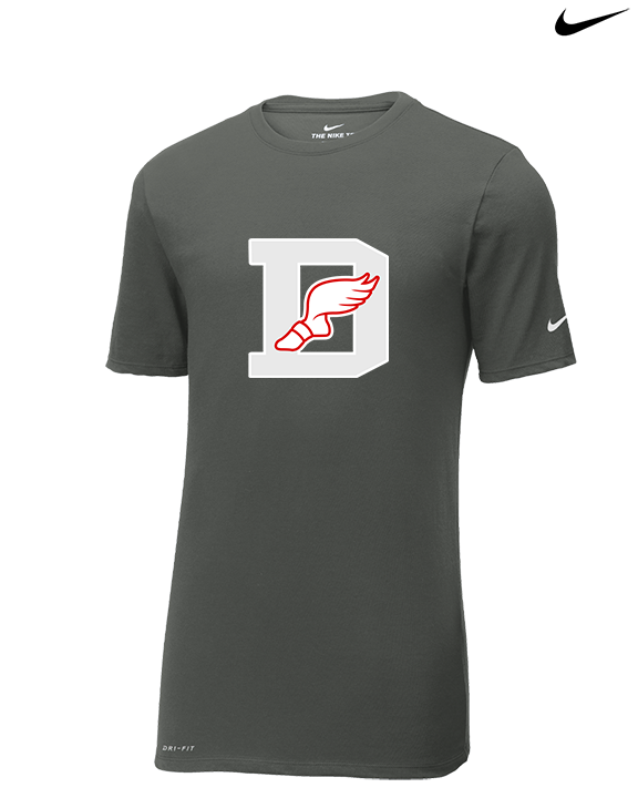 Deerfield HS Track and Field Logo Gray D - Mens Nike Cotton Poly Tee