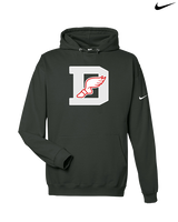 Deerfield HS Track and Field Logo Gray D - Nike Club Fleece Hoodie