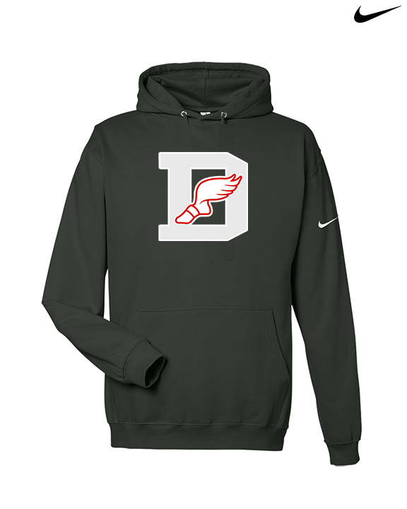 Deerfield HS Track and Field Logo Gray D - Nike Club Fleece Hoodie