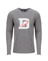 Deerfield HS Track and Field Logo Gray D - Tri-Blend Long Sleeve