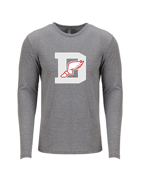 Deerfield HS Track and Field Logo Gray D - Tri-Blend Long Sleeve