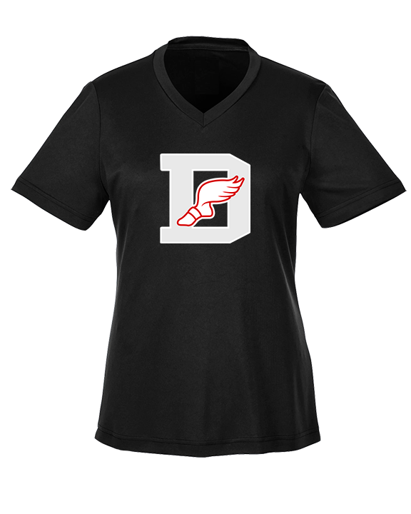 Deerfield HS Track and Field Logo Gray D - Womens Performance Shirt