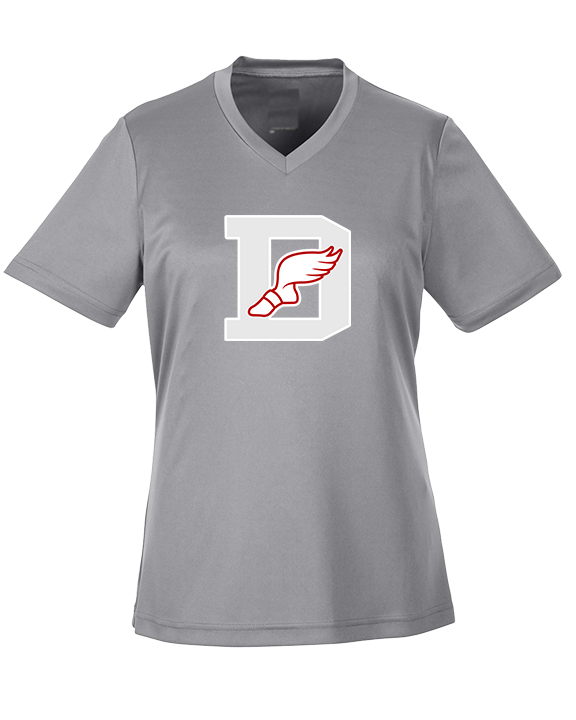 Deerfield HS Track and Field Logo Gray D - Womens Performance Shirt