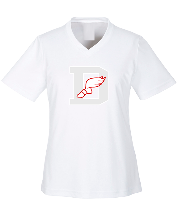 Deerfield HS Track and Field Logo Gray D - Womens Performance Shirt
