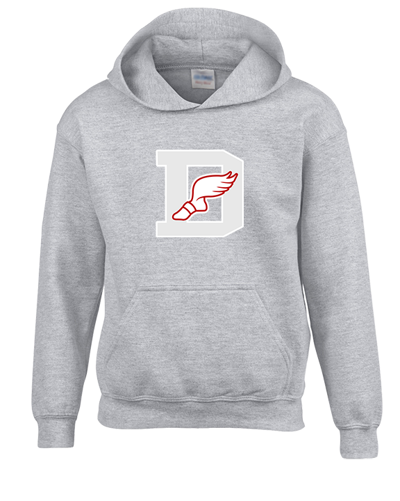 Deerfield HS Track and Field Logo Gray D - Youth Hoodie