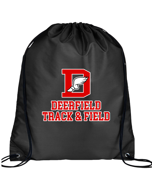 Deerfield HS Track and Field Logo Red - Drawstring Bag