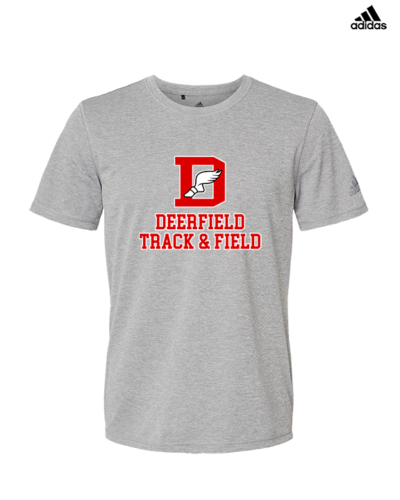 Deerfield HS Track and Field Logo Red - Mens Adidas Performance Shirt