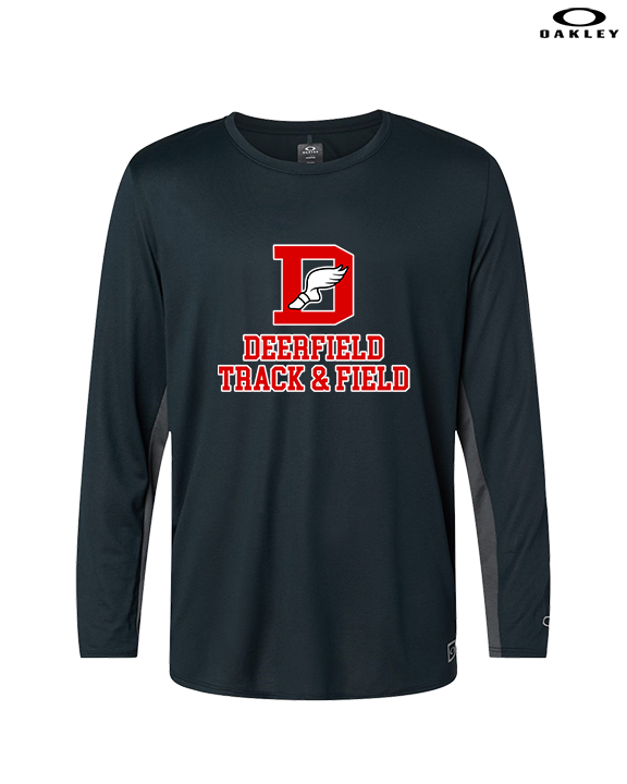 Deerfield HS Track and Field Logo Red - Mens Oakley Longsleeve